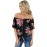 Black Floral Off The Shoulder Top